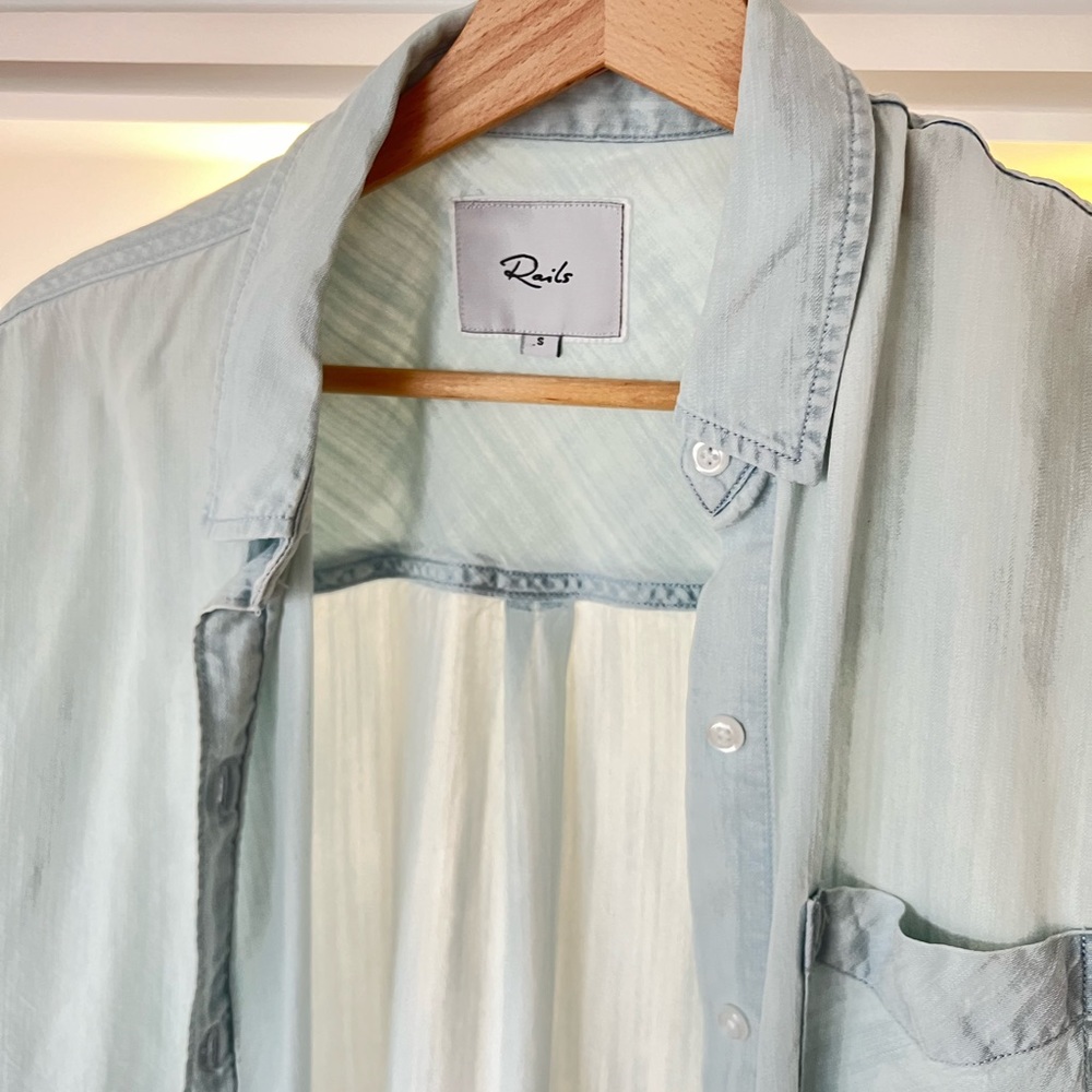 Rails long sleeve collared denim shirt